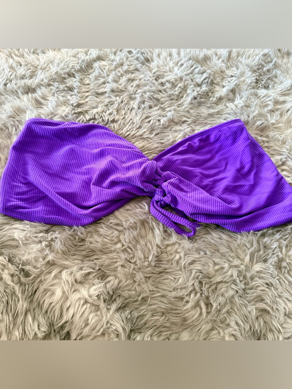 Curvy Beach purple rib bandeau top 3x